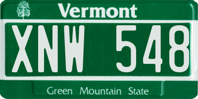 VT license plate XNW548