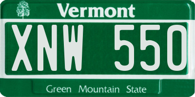 VT license plate XNW550