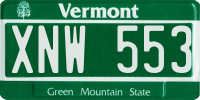 VT license plate XNW553