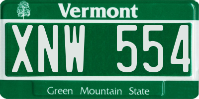 VT license plate XNW554