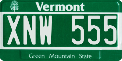 VT license plate XNW555