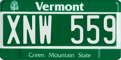 VT license plate XNW559