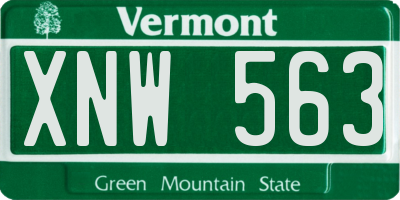 VT license plate XNW563