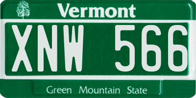 VT license plate XNW566
