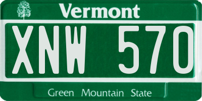 VT license plate XNW570