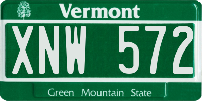 VT license plate XNW572