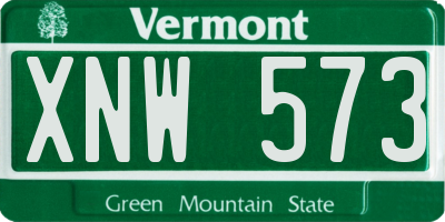 VT license plate XNW573