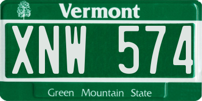 VT license plate XNW574