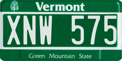 VT license plate XNW575