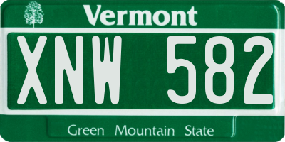 VT license plate XNW582