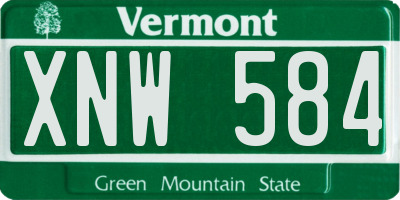 VT license plate XNW584