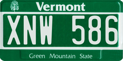 VT license plate XNW586