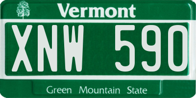 VT license plate XNW590