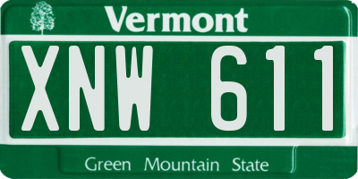 VT license plate XNW611