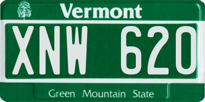 VT license plate XNW620