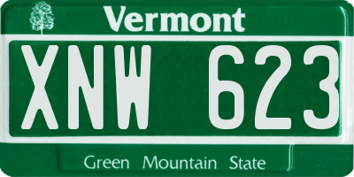 VT license plate XNW623