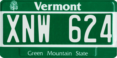 VT license plate XNW624