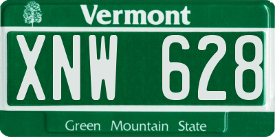 VT license plate XNW628
