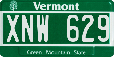 VT license plate XNW629
