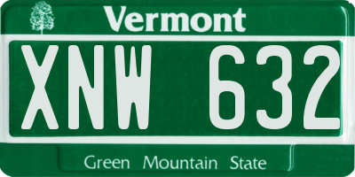 VT license plate XNW632