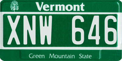 VT license plate XNW646