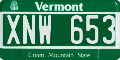 VT license plate XNW653