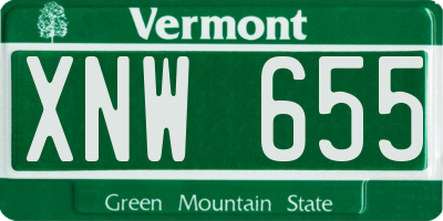 VT license plate XNW655