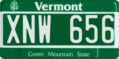 VT license plate XNW656