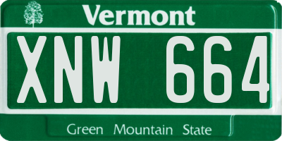 VT license plate XNW664