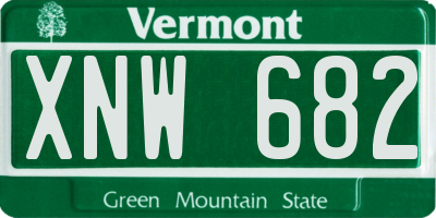 VT license plate XNW682