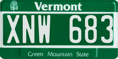 VT license plate XNW683