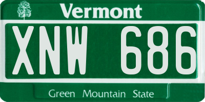 VT license plate XNW686