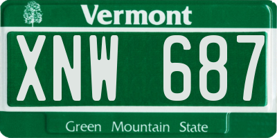 VT license plate XNW687