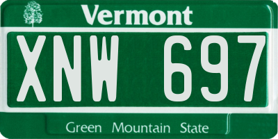 VT license plate XNW697