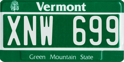 VT license plate XNW699