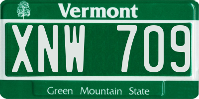 VT license plate XNW709