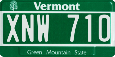 VT license plate XNW710