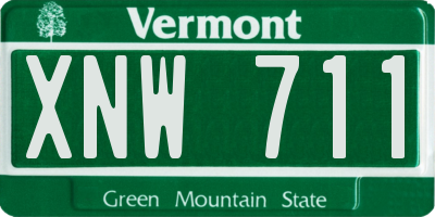 VT license plate XNW711