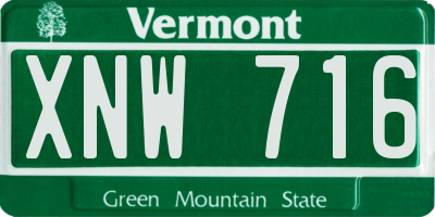 VT license plate XNW716