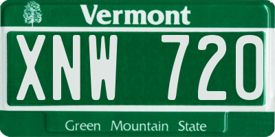 VT license plate XNW720