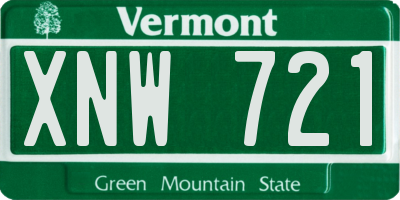 VT license plate XNW721