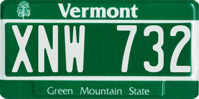 VT license plate XNW732