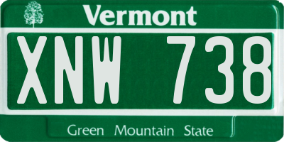 VT license plate XNW738
