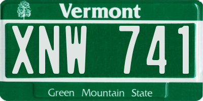 VT license plate XNW741