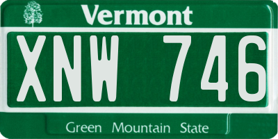 VT license plate XNW746
