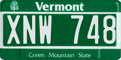 VT license plate XNW748