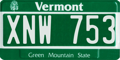 VT license plate XNW753