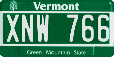 VT license plate XNW766