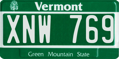 VT license plate XNW769