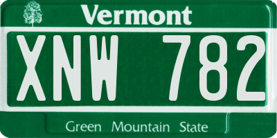 VT license plate XNW782